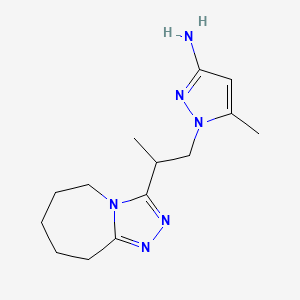 molecular formula C14H22N6 B2402747 5-甲基-1-[2-(6,7,8,9-四氢-5H-[1,2,4]三唑并[4,3-a]氮杂环-3-基)丙基]-1H-吡唑-3-胺 CAS No. 1174880-95-5