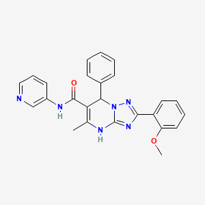 molecular formula C25H22N6O2 B2402750 2-(2-methoxyphenyl)-5-methyl-7-phenyl-N-(pyridin-3-yl)-4,7-dihydro-[1,2,4]triazolo[1,5-a]pyrimidine-6-carboxamide CAS No. 539798-16-8