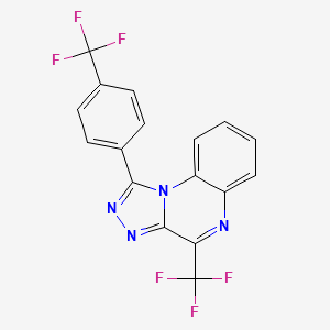 molecular formula C17H8F6N4 B2402757 4-(Trifluorometil)-1-[4-(trifluorometil)fenil]-[1,2,4]triazolo[4,3-a]quinoxalina CAS No. 338962-38-2