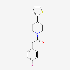 2-(4-Fluorophenyl)-1-(4-(thiophen-2-yl)piperidin-1-yl)ethanone