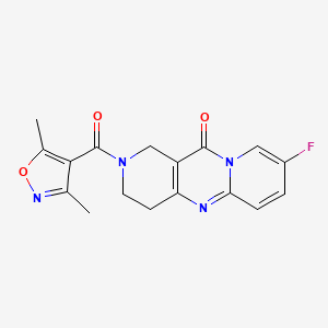 molecular formula C17H15FN4O3 B2402763 2-(3,5-dimethylisoxazole-4-carbonyl)-8-fluoro-3,4-dihydro-1H-dipyrido[1,2-a:4',3'-d]pyrimidin-11(2H)-one CAS No. 2034533-69-0