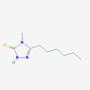molecular formula C9H17N3S B2402764 3-hexyl-4-methyl-1H-1,2,4-triazole-5-thione CAS No. 69480-45-1