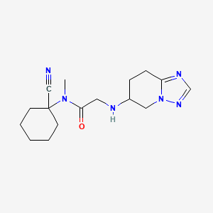 molecular formula C16H24N6O B2402767 N-(1-cyanocyclohexyl)-N-methyl-2-({5H,6H,7H,8H-[1,2,4]triazolo[1,5-a]pyridin-6-yl}amino)acetamide CAS No. 1333648-76-2