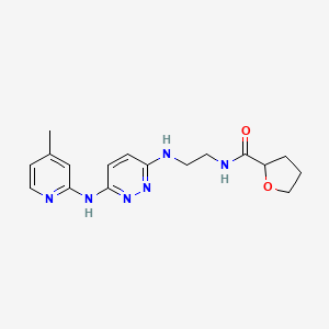 molecular formula C17H22N6O2 B2402769 N-(2-((6-((4-methylpyridin-2-yl)amino)pyridazin-3-yl)amino)ethyl)tetrahydrofuran-2-carboxamide CAS No. 1040646-14-7