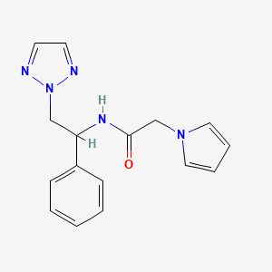molecular formula C16H17N5O B2402771 N-(1-phenyl-2-(2H-1,2,3-triazol-2-yl)ethyl)-2-(1H-pyrrol-1-yl)acetamide CAS No. 2034405-67-7