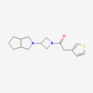 molecular formula C16H22N2OS B2402773 1-[3-(3,3a,4,5,6,6a-Hexahydro-1H-cyclopenta[c]pyrrol-2-yl)azetidin-1-yl]-2-thiophen-3-ylethanone CAS No. 2415454-27-0