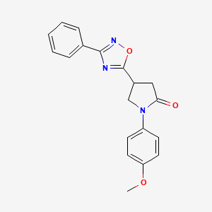 molecular formula C19H17N3O3 B2402780 1-(4-Methoxyphenyl)-4-(3-phenyl-1,2,4-oxadiazol-5-yl)pyrrolidin-2-one CAS No. 941891-82-3