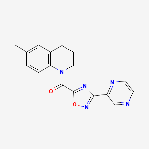 molecular formula C17H15N5O2 B2402783 (6-methyl-3,4-dihydroquinolin-1(2H)-yl)(3-(pyrazin-2-yl)-1,2,4-oxadiazol-5-yl)methanone CAS No. 1235020-46-8