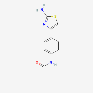 molecular formula C14H17N3OS B2402792 N-[4-(2-amino-1,3-thiazol-4-yl)phenyl]-2,2-dimethylpropanamide CAS No. 795290-95-8