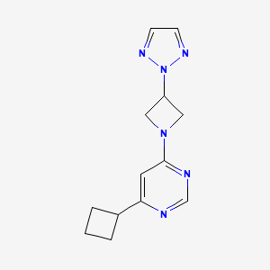molecular formula C13H16N6 B2402793 4-Cyclobutyl-6-[3-(triazol-2-yl)azetidin-1-yl]pyrimidine CAS No. 2415573-85-0