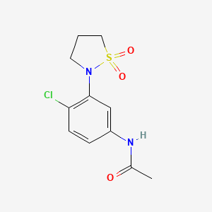 molecular formula C11H13ClN2O3S B2402810 N-(4-chloro-3-(1,1-dioxidoisothiazolidin-2-yl)phenyl)acetamide CAS No. 941932-86-1