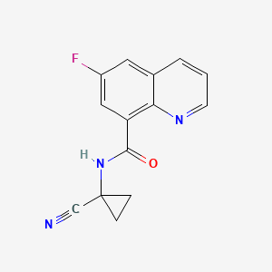 molecular formula C14H10FN3O B2402815 N-(1-Cyanocyclopropyl)-6-fluoroquinoline-8-carboxamide CAS No. 1465387-62-5