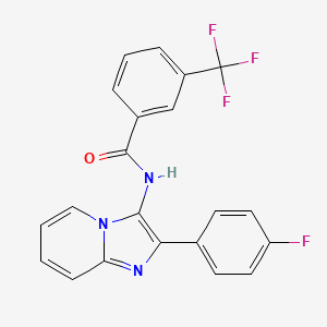 molecular formula C21H13F4N3O B2402827 N-[2-(4-fluorophenyl)imidazo[1,2-a]pyridin-3-yl]-3-(trifluoromethyl)benzamide CAS No. 850929-93-0