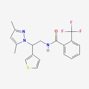 N-(2-(3,5-dimethyl-1H-pyrazol-1-yl)-2-(thiophen-3-yl)ethyl)-2-(trifluoromethyl)benzamide