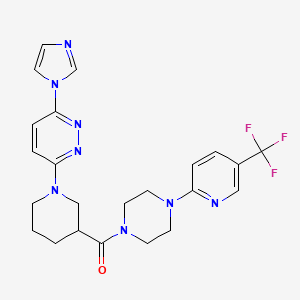 (1-(6-(1H-imidazol-1-yl)pyridazin-3-yl)piperidin-3-yl)(4-(5-(trifluoromethyl)pyridin-2-yl)piperazin-1-yl)methanone
