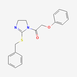 molecular formula C18H18N2O2S B2402849 1-(2-(苄硫基)-4,5-二氢-1H-咪唑-1-基)-2-苯氧基乙酮 CAS No. 851864-24-9