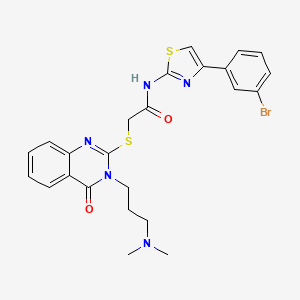 N-[4-(3-bromophenyl)-1,3-thiazol-2-yl]-2-[3-[3-(dimethylamino)propyl]-4-oxoquinazolin-2-yl]sulfanylacetamide