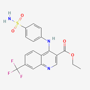 molecular formula C19H16F3N3O4S B2402862 Ethyl 4-((4-sulfamoylphenyl)amino)-7-(trifluoromethyl)quinoline-3-carboxylate CAS No. 881941-15-7
