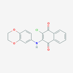 molecular formula C18H12ClNO4 B2402863 2-Chloro-3-(2,3-dihydro-1,4-benzodioxin-6-ylamino)naphthoquinone CAS No. 298215-14-2