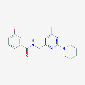 3-Fluoro-N-[(6-methyl-2-piperidin-1-ylpyrimidin-4-yl)methyl]benzamide