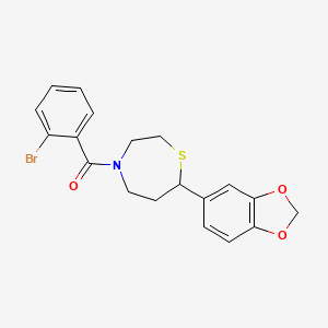(7-(Benzo[d][1,3]dioxol-5-yl)-1,4-thiazepan-4-yl)(2-bromophenyl)methanone