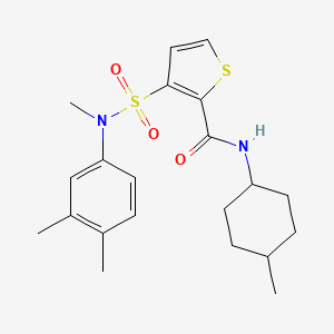 molecular formula C21H28N2O3S2 B2402871 3-[(3,4-dimethylphenyl)(methyl)sulfamoyl]-N-(4-methylcyclohexyl)thiophene-2-carboxamide CAS No. 1251672-27-1
