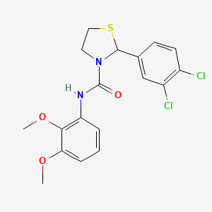 molecular formula C18H18Cl2N2O3S B2402875 2-(3,4-dichlorophenyl)-N-(2,3-dimethoxyphenyl)thiazolidine-3-carboxamide CAS No. 2034378-12-4