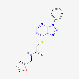 molecular formula C17H14N6O2S B2402876 N-(furan-2-ylmethyl)-2-((3-phenyl-3H-[1,2,3]triazolo[4,5-d]pyrimidin-7-yl)thio)acetamide CAS No. 896678-57-2
