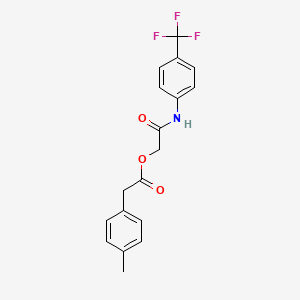 molecular formula C18H16F3NO3 B2402879 2-Oxo-2-{[4-(trifluoromethyl)phenyl]amino}ethyl (4-methylphenyl)acetate CAS No. 1294714-08-1