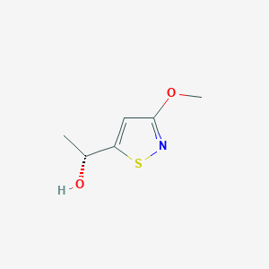 molecular formula C6H9NO2S B2402885 (1R)-1-(3-Methoxy-1,2-thiazol-5-yl)ethanol CAS No. 1932046-96-2