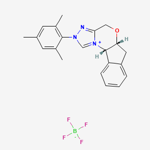 molecular formula C21H22BF4N3O B2402888 (5aR,10bS)-2-间甲苯基-4,5a,6,10b-四氢-2H-茚并[2,1-b][1,2,4]三唑并[4,3-d][1,4]噁嗪-11-鎓四氟硼酸盐 CAS No. 925706-31-6
