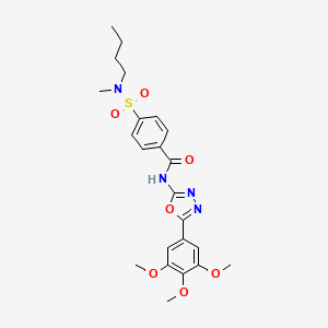 molecular formula C23H28N4O7S B2402889 4-[butyl(methyl)sulfamoyl]-N-[5-(3,4,5-trimethoxyphenyl)-1,3,4-oxadiazol-2-yl]benzamide CAS No. 533871-30-6