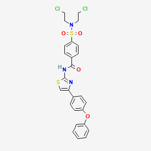 4-[bis(2-chloroethyl)sulfamoyl]-N-[4-(4-phenoxyphenyl)-1,3-thiazol-2-yl]benzamide