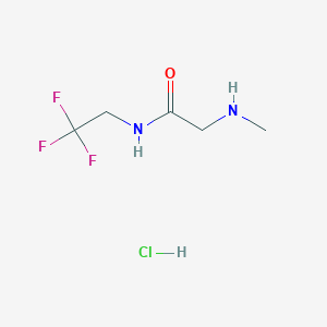 molecular formula C5H10ClF3N2O B2402899 2-(Methylamino)-N-(2,2,2-trifluoroethyl)acetamide;hydrochloride CAS No. 2361643-56-1