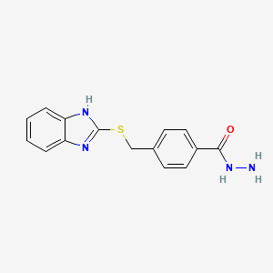 molecular formula C15H14N4OS B2402901 4-[(1H-1,3-benzodiazol-2-ylsulfanyl)methyl]benzohydrazide CAS No. 379254-35-0
