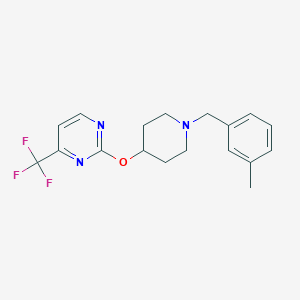 molecular formula C18H20F3N3O B2402913 2-[1-[(3-Methylphenyl)methyl]piperidin-4-yl]oxy-4-(trifluoromethyl)pyrimidine CAS No. 2380142-37-8