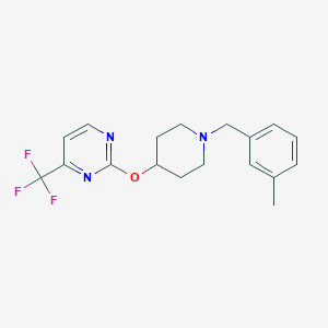 molecular formula C18H20F3N3O B2402913 2-({1-[(3-methylphenyl)methyl]piperidin-4-yl}oxy)-4-(trifluoromethyl)pyrimidine CAS No. 2380142-37-8