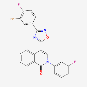 molecular formula C23H12BrF2N3O2 B2402915 4-(3-(3-bromo-4-fluorophenyl)-1,2,4-oxadiazol-5-yl)-2-(3-fluorophenyl)isoquinolin-1(2H)-one CAS No. 1358790-14-3