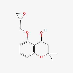 molecular formula C14H18O4 B2402918 2,2-Dimethyl-5-(oxiran-2-ylmethoxy)-3,4-dihydrochromen-4-ol CAS No. 2411292-85-6