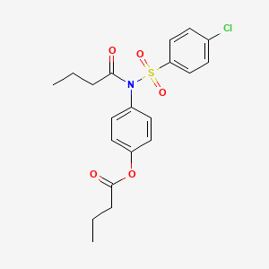 molecular formula C20H22ClNO5S B2402924 4-{丁酰基[(4-氯苯基)磺酰]氨基}苯基丁酸酯 CAS No. 301313-81-5