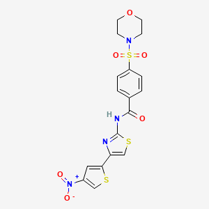 molecular formula C18H16N4O6S3 B2402936 4-(morpholinosulfonyl)-N-(4-(4-nitrothiophen-2-yl)thiazol-2-yl)benzamide CAS No. 361480-41-3