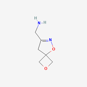 molecular formula C6H10N2O2 B2402937 2,5-二氧杂-6-氮杂螺[3.4]辛-6-烯-7-基甲胺 CAS No. 2504166-72-5