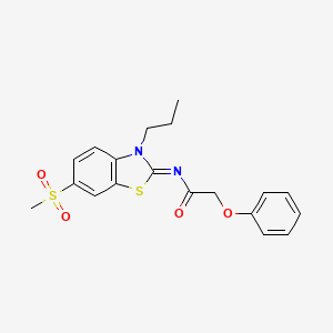 molecular formula C19H20N2O4S2 B2402939 N-(6-甲磺酰基-3-丙基-1,3-苯并噻唑-2-基亚甲基)-2-苯氧基乙酰胺 CAS No. 898352-49-3