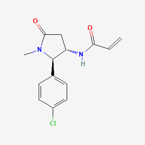 molecular formula C14H15ClN2O2 B2402941 N-[(2R,3S)-2-(4-Chlorophenyl)-1-methyl-5-oxopyrrolidin-3-yl]prop-2-enamide CAS No. 2411177-31-4
