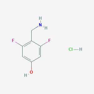 molecular formula C7H8ClF2NO B2402946 4-(Aminomethyl)-3,5-difluorophenol;hydrochloride CAS No. 2445792-00-5