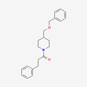 molecular formula C22H27NO2 B2402949 1-(4-((Benzyloxy)methyl)piperidin-1-yl)-3-phenylpropan-1-one CAS No. 1226448-49-2