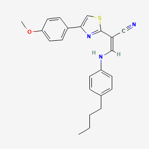 molecular formula C23H23N3OS B2402952 (Z)-3-((4-丁基苯基)氨基)-2-(4-(4-甲氧基苯基)噻唑-2-基)丙烯腈 CAS No. 683256-48-6