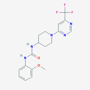 molecular formula C18H20F3N5O2 B2402953 1-(2-Methoxyphenyl)-3-(1-(6-(trifluoromethyl)pyrimidin-4-yl)piperidin-4-yl)urea CAS No. 2034348-33-7