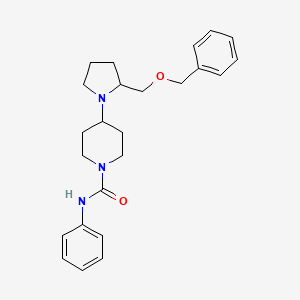 molecular formula C24H31N3O2 B2402960 4-(2-((benzyloxy)methyl)pyrrolidin-1-yl)-N-phenylpiperidine-1-carboxamide CAS No. 2034354-17-9