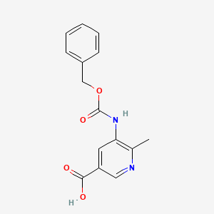 molecular formula C15H14N2O4 B2402965 6-Methyl-5-(phenylmethoxycarbonylamino)pyridine-3-carboxylic acid CAS No. 2248404-21-7